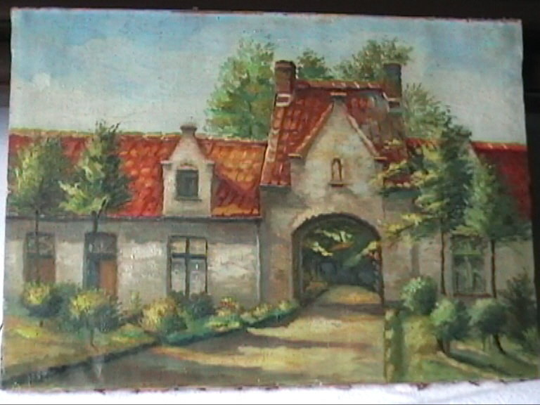 schilderij van een zicht uit brugge