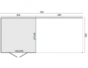 Tuinhuisjes, Blokhutten en Kassen Tuinhuis-Blokhut Valentino met overkapping: 300+400x300cm